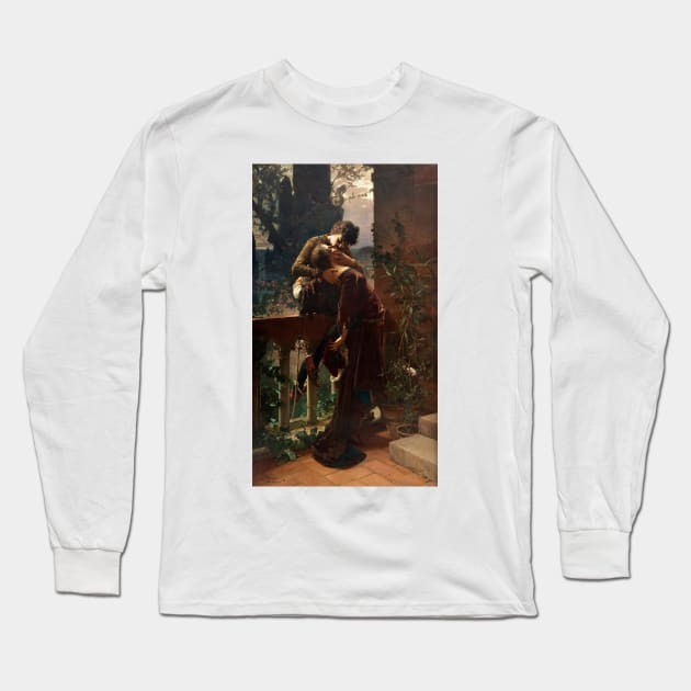 Romeo and Juliet on the Balcony by Julius Kronberg Long Sleeve T-Shirt by Classic Art Stall